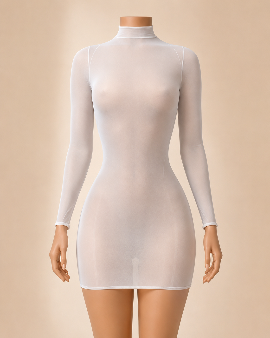 Sheer Sculpt Mini Dress