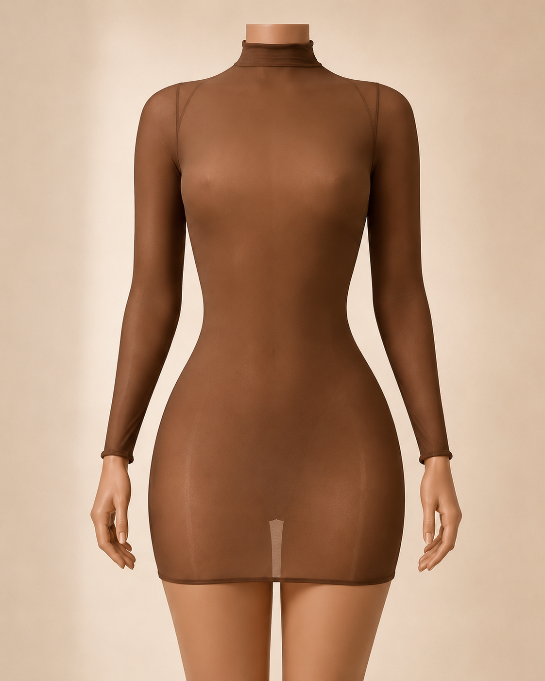 Sheer Sculpt Mini Dress